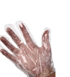 一次性手套批发卫生pe薄膜手套 透明浮点防滑 50抽装加厚安全手套