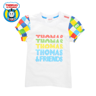 托马斯thomas 博士蛙品牌 女童夏款纯棉休闲短袖圆领衫TTTA482075