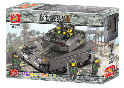 包邮小鲁班拼装积木类儿童玩具男孩益智启蒙军事模型坦克模型拼装