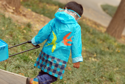韩版 儿童雨衣 卡通 汽车 连帽 雨披