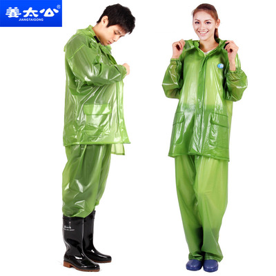 姜太公电动车摩托车男女士分体雨衣雨裤套装 加大加厚进口海胶