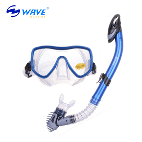 wave正品 全干式浮潜呼吸管+防雾潜水镜 专业浮潜套装蛙镜呼吸器