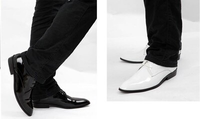 韩版真皮尖头时尚潮流系带潮鞋新款英伦男士抛光皮鞋商务 皮鞋