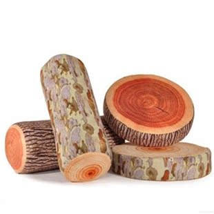 创意仿真木桩树抱枕靠垫年轮砧板枕头毛绒玩具坐垫生日礼物可拆洗