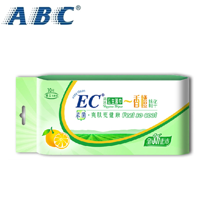 ABC P03 易洁卫生湿巾10片(绿茶精华)
