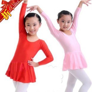 吊带 长袖 连体裙 儿童 芭蕾舞蹈裙 练功服 体操服 考级专用服