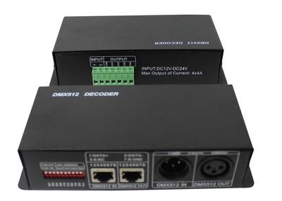LED灯条RGBW DMX512控制器 4CH DMX Decoder DMX 4通道DMX解码器