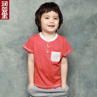润婴宝  童装夏季款 0-5岁男宝宝时尚休闲卡通短袖T恤231410