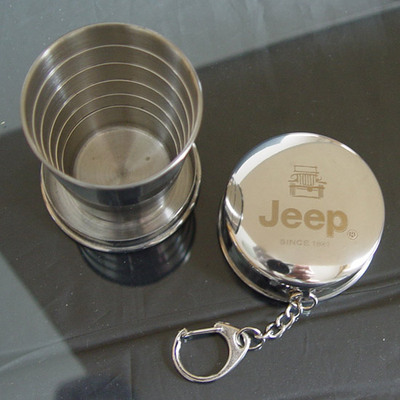 吉普堂JEEP4S专供礼品=不锈钢折叠伸缩便携旅行水杯