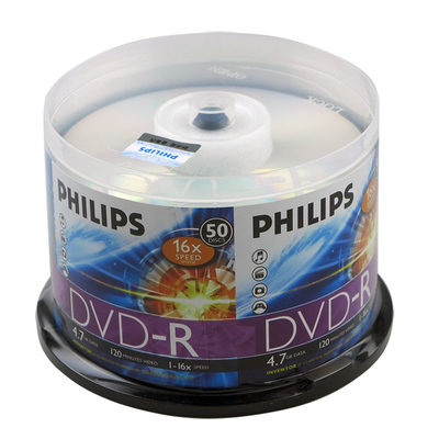 飞利浦Philips 4.7G 16X DVD-R光盘 DVD刻录盘 空白刻录光盘 50片