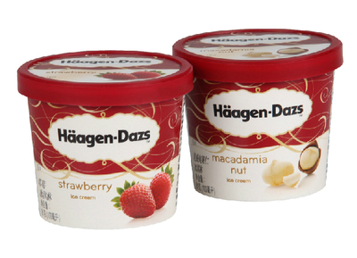【瑞可稻】福州配送哈根达斯冰淇淋经典套装小纸杯 2个装口味任选
