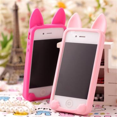 潮女苹果4S手机壳 硅胶套苹果4保护套 iphone5/5S 苹果6 猫耳朵