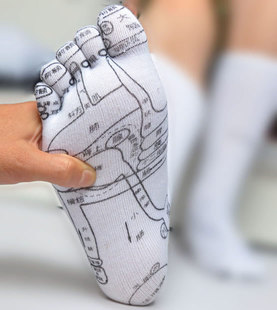100%抗菌棉纱 穴位五指袜 男女通穿 不具备按摩功能，只是图解