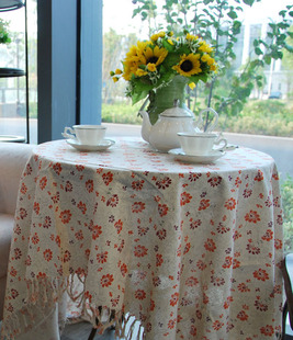 新款包邮田园温馨小花棉麻酒店咖啡厅家居装饰茶几餐桌布台布