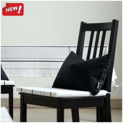 北欧高档简约风黑白格子餐厅椅子坐垫套 全纯棉正方形梯形椅垫套
