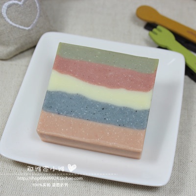 彩虹五彩石泥皂 手工皂洁面皂香皂(美白 淡斑 淡化细纹 平衡油脂)