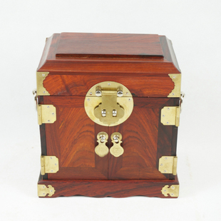 正宗老挝红酸枝素面官皮箱子 珠宝首饰盒百宝箱 红木古典工艺摆件