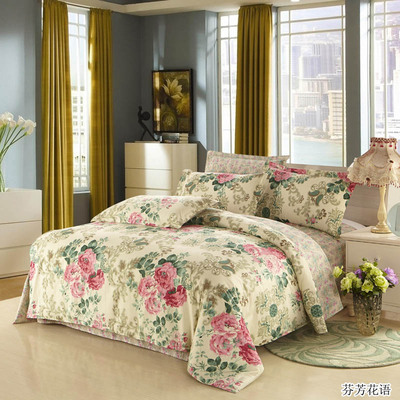 家纺床品1.5米1.8米床上用品四件套 韩版被套纯棉四件套 全棉清仓