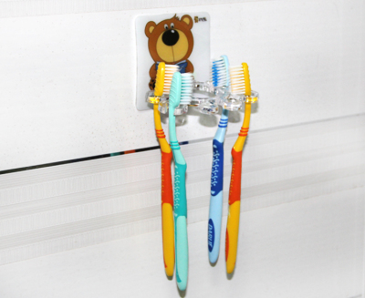 VV熊神奇时尚牙膏牙刷架 创意粘贴牙刷架 悬挂式牙刷具浴室卫生间