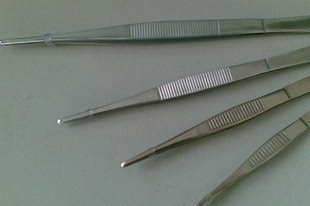 不锈钢弯头圆头镊子 医用镊子 规格齐全（12.5-25）厘米