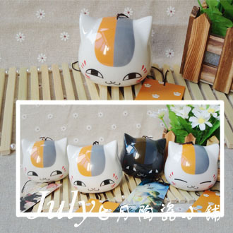 2个包邮 猫咪老师礼物品挂饰日本动漫周边夏目友人帐陶瓷风铃