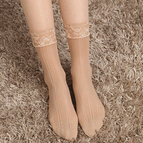 森女韩国可爱日系袜子蕾丝花边短袜复古提花镂空丝袜子女短网袜