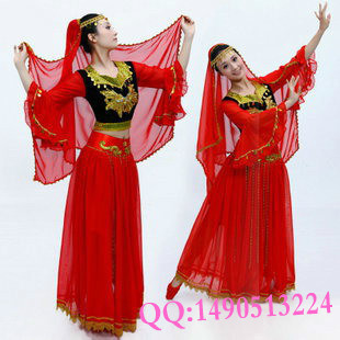 新款特价新疆舞印度舞蹈服演出服女装舞台表演成人民族服装舞台