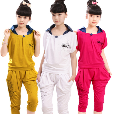 2016年女大童夏装套装 12 13 15岁韩版纯棉潮品特惠包邮