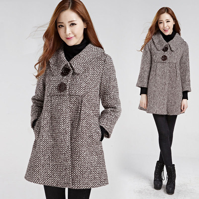 2015冬季新款韩版修身中长款羊毛呢外套秋冬加厚羊绒呢大衣女