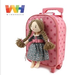 韩国Wing House专柜正品新款可爱小女孩公仔行李箱/拉杆箱