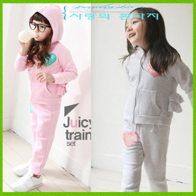 儿童运动套装 休闲女童卫衣 外套 韩国休闲童装套装 户外套装