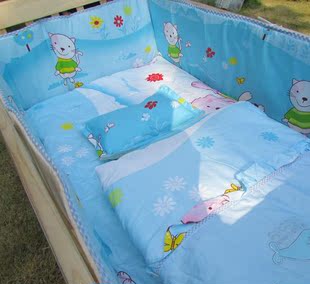 秒刹促销 可爱小尼熊全棉婴儿床上用品件套12件 婴儿床品套件