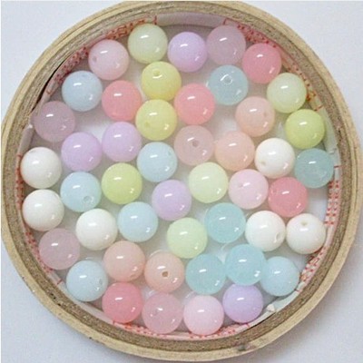 DIY串珠材料-10MM混色亚克力珠子 果冻珠 甜美糖果色珠子 1元30颗