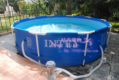 美国INTEX-56996圆形管架水池 家庭游泳池 超大型水池 养鱼池
