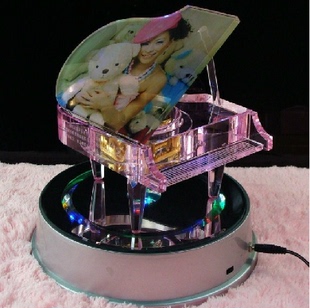 水晶照片定制生日礼物水晶钢琴音乐盒DIY摆件影像制作情人节礼物