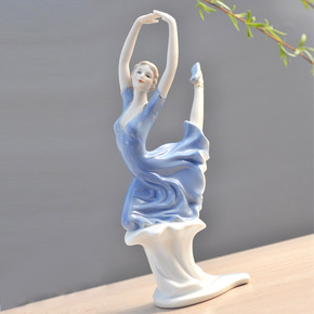 景德镇陶瓷工艺品 欧式家居装饰品 西洋女 陶瓷雕塑 芭蕾舞美女
