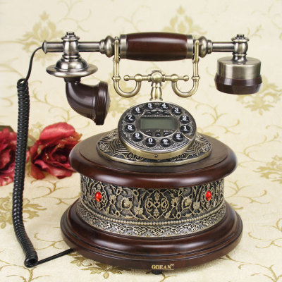 Dickdenton/迪克丹顿 正品仿古工艺实木老式古董转盘式旋转电话