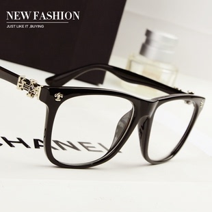韩版复古半框眼镜架大框眼镜框男女款潮克罗心平光镜平镜近视镜架