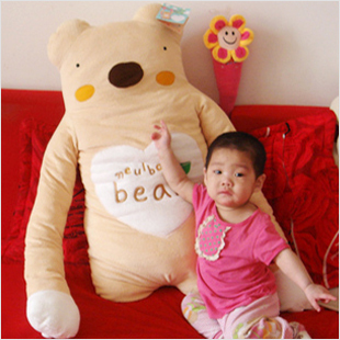 韩国代购进口正版Neulbo bear长臂熊熊靠垫抱枕睡枕/毛绒玩具公仔