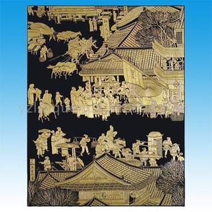 中国扬州土特产手工定制装饰画礼品漆器壁画清明上河图壁画(街市)