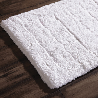 康尔馨 酒店定制 长毛绒面加厚地毯 方格地垫 纯棉门垫浴室防滑垫