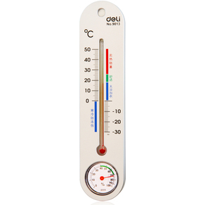 包邮得力9013室内外温湿度计可挂式湿度计 家用温度计湿度计批发
