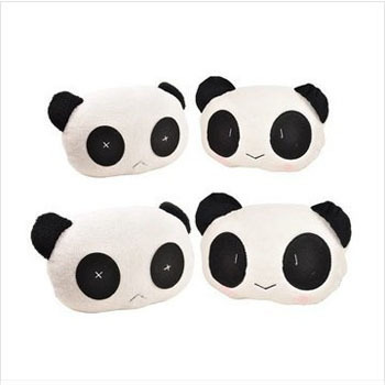 汽车头枕可爱卡通熊猫毛绒车用护颈枕头被靠枕 熊猫头枕