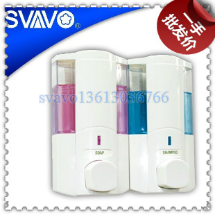 包邮酒店沐浴盒宾馆洗发水瓶双头皂液器挂壁式洗手液盒瑞沃V-5102