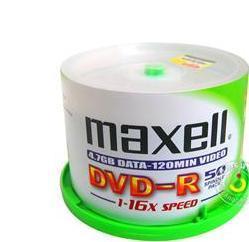 麦克赛尔（Maxell）DVD-R 16速 4.7G 超平滑系列 桶装50P 刻录盘