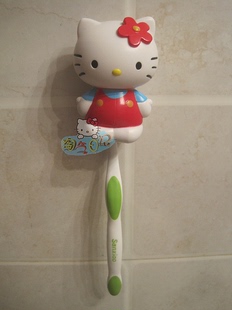 Hello kitty 全身造型可爱牙刷架 KT双吸盘自动牙刷架