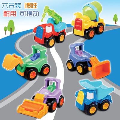 惯性车回力车儿童玩具车卡通宝宝工程车套装挖土机挖掘机1-3岁