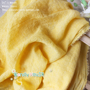 DIY手工-服装裙子衬衣面料-柔软素色棉布-薄棉布-黄色