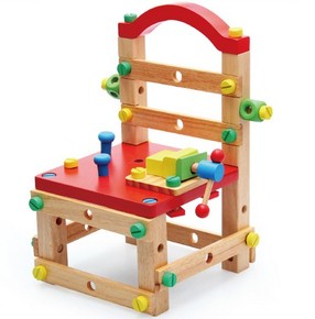 幼得乐 木制拼装椅 工具椅子 鲁班椅 拆装椅 工作椅 螺母组合玩具