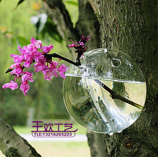 创意 壁式透明玻璃水培花瓶 玻璃水培花瓶 创意家居装饰 婚庆道具